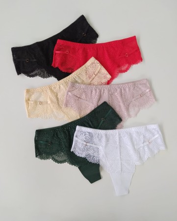 Stringi bawełniane z koronką Piper