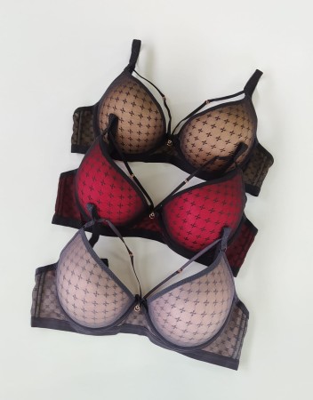 Biustonosz miseczka D z ozdobnymi paskami Filemona 