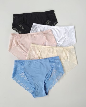 Majtki Simona bawełniane z ozdobną siateczką