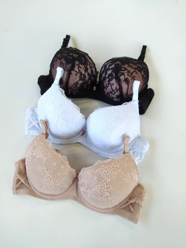 Biustonosz miseczka B z ozdobnym wiązaniem po boku Emma montello