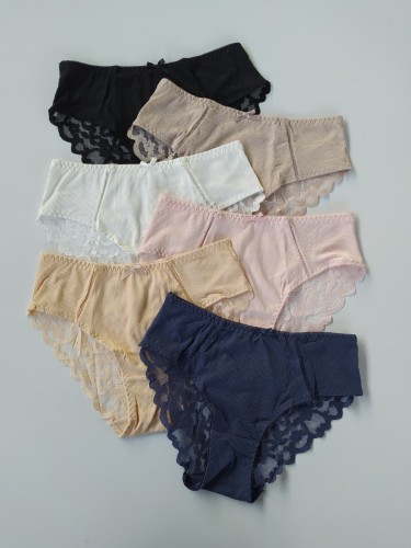 Majtki damskie bawełniane prążkowane Aria montello