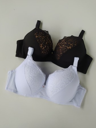 Biustonosz miseczka E koronkowy z siateczka Lina