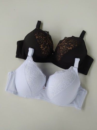 Biustonosz miseczka E koronkowy z siateczka Lina montello