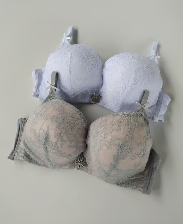 Biustonosz miseczka C push-up koronkowy Noelia