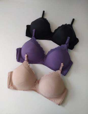 Biustonosz miseczka D nieodpinane ramiączka Lala