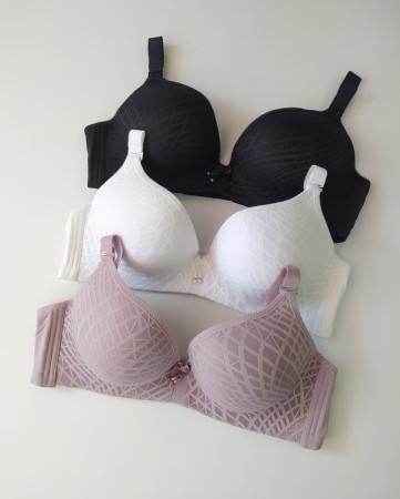 Stanik miseczka D obszyty siateczką Kaja