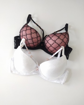 Stanik miseczka B siateczkowa Hana