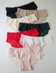 Majtki damskie bawełniane prążkowane z koronkowym tyłem Wiola